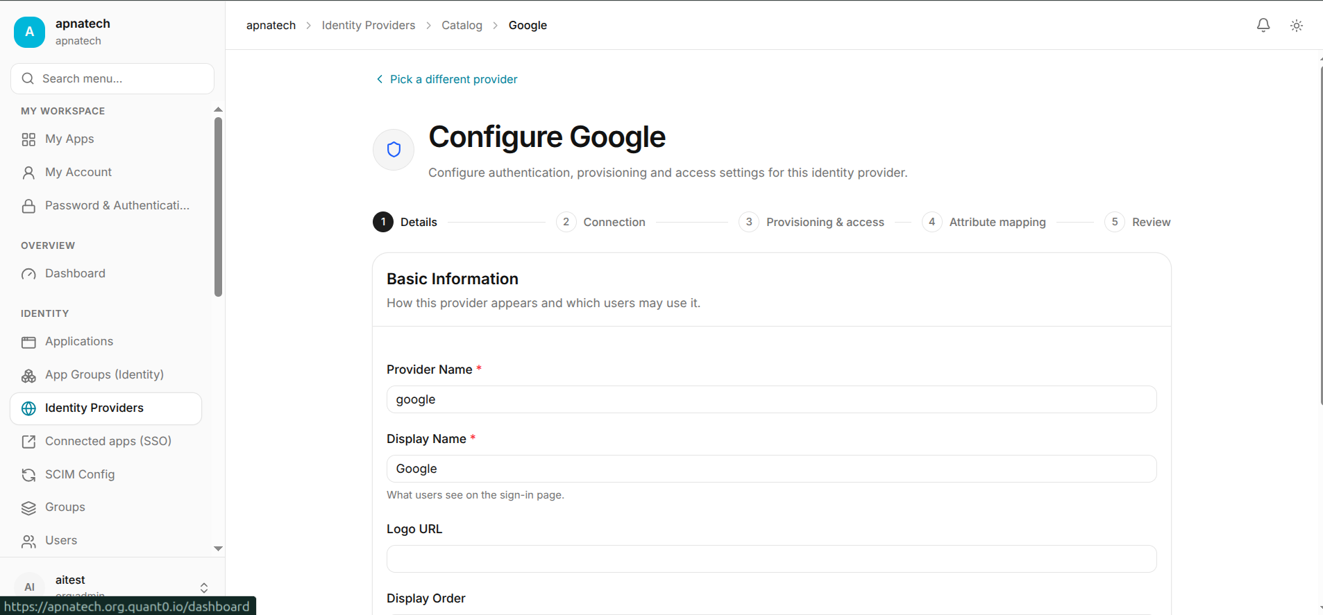 Org Portal Configuration  Placeholder